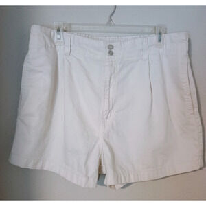 Levi's Denizen White Loose A-Line Pleated High Waist Shorts Sz 14